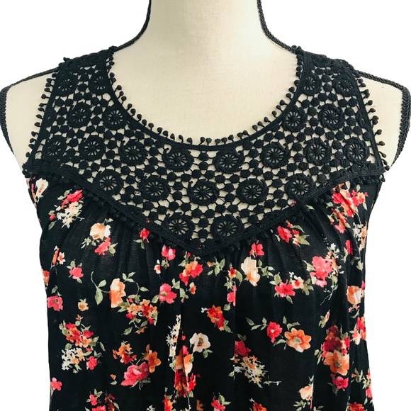 Stylebook Black & Orange Floral Lace Tank Top - Picture 4 of 4